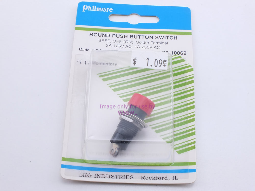 Philmore 30-10062 Round Push Button Switch SPST Off-(On) Momentary Solder 3A-125VAC (bin22) - Dave's Hobby Shop by W5SWL