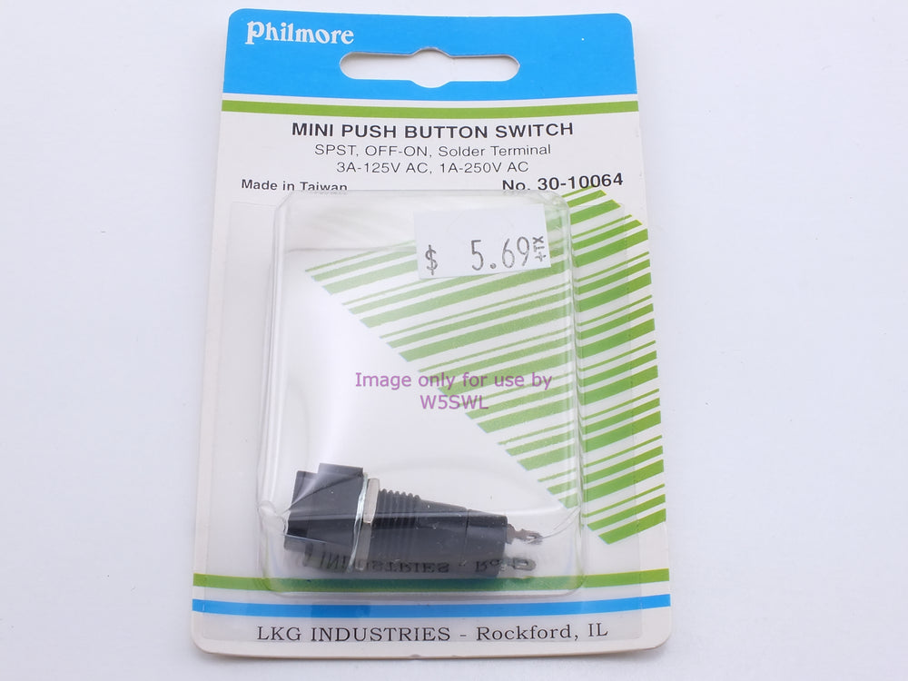 Philmore 30-10064 Mini Push Button Switch SPST Off-On Solder 3A-125VAC (bin22) - Dave's Hobby Shop by W5SWL