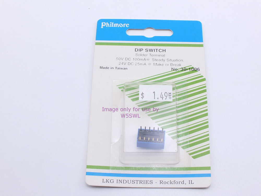 Philmore 30-1006 Dip Switch Solder 50VDC 100mA @ Steady Situation 24VDC 25mA@ Make Or Break (bin18) - Dave's Hobby Shop by W5SWL