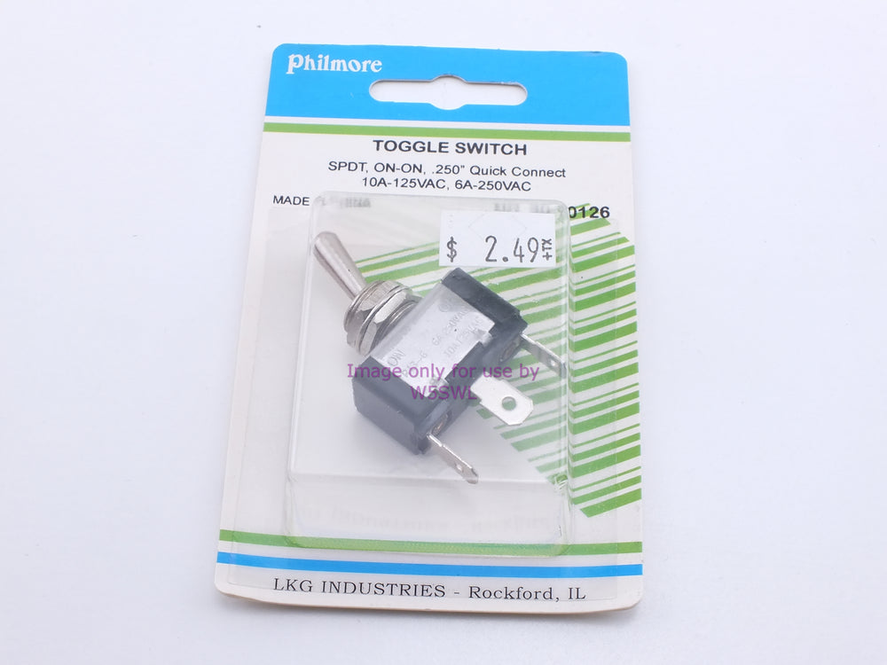Philmore 30-10126 Toggle Switch SPDT On-On .250" Quick Connect 10A-125VAC (bin23) - Dave's Hobby Shop by W5SWL