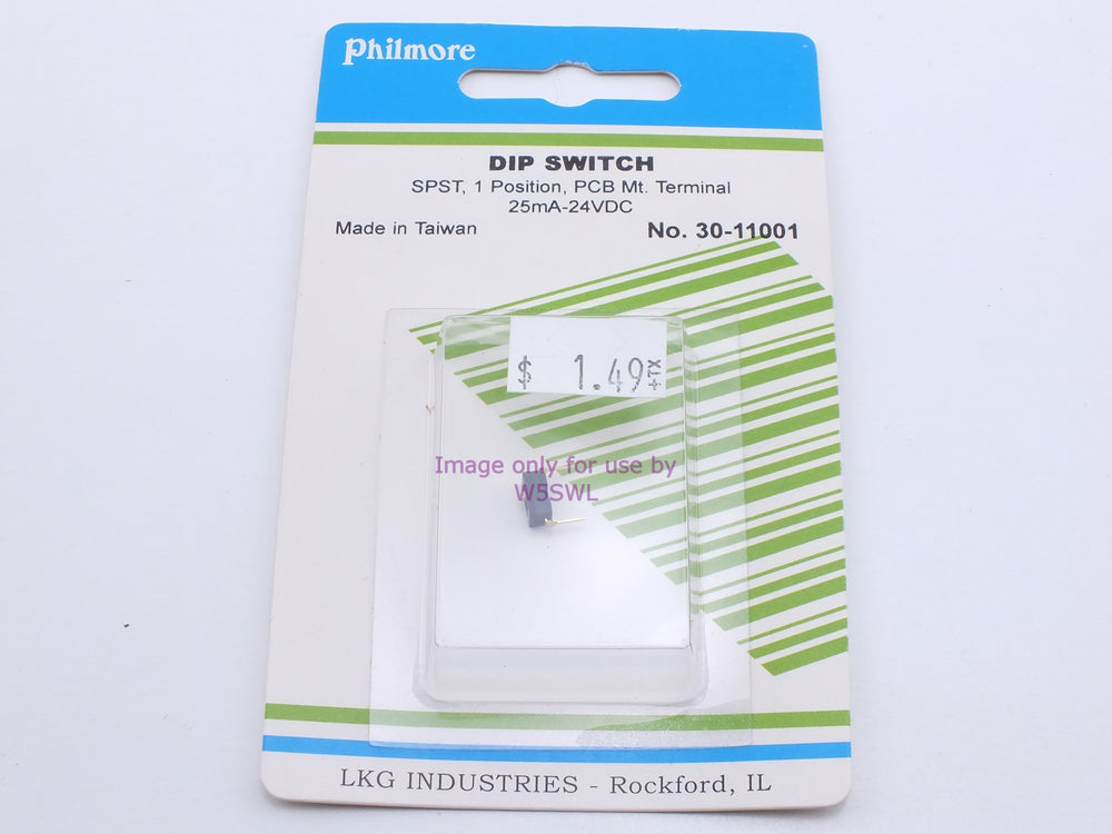 Philmore 30-11001 Dip Switch SPST 1 Position PCB Mt. 25mA-24VDC (bin24) - Dave's Hobby Shop by W5SWL