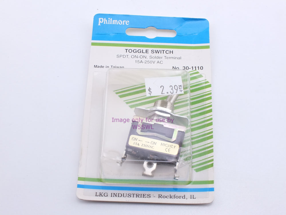 Philmore 30-1110 Toggle Switch SPDT On-On Solder 15A-250VAC (bin19) - Dave's Hobby Shop by W5SWL