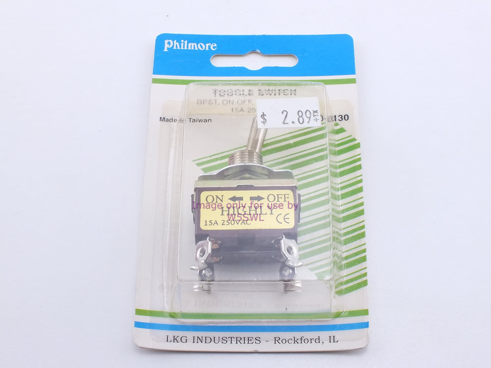 Philmore 30-1130 Toggle Switch DPST On-Off Solder 15A-250VAC (bin19) - Dave's Hobby Shop by W5SWL
