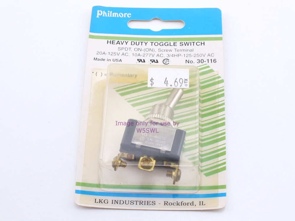 Philmore 30-116 HD Toggle Switch SPDT On-(On) Momentary Screw 20A 125VAC (bin14) - Dave's Hobby Shop by W5SWL