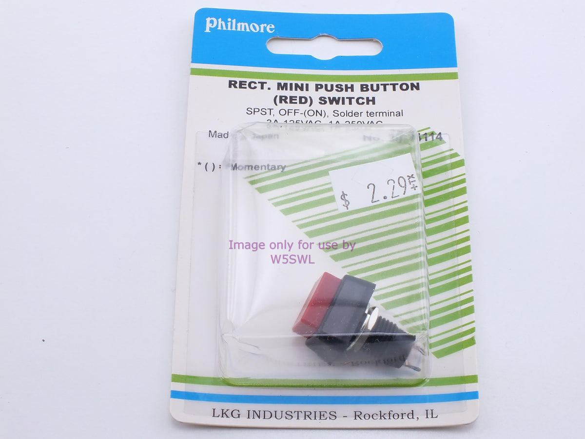 Philmore 30-14114 Rect. Mini Push Button (Red) Switch SPST Off-(On) Momentary Solder 3A-125VAC (bin24) - Dave's Hobby Shop by W5SWL