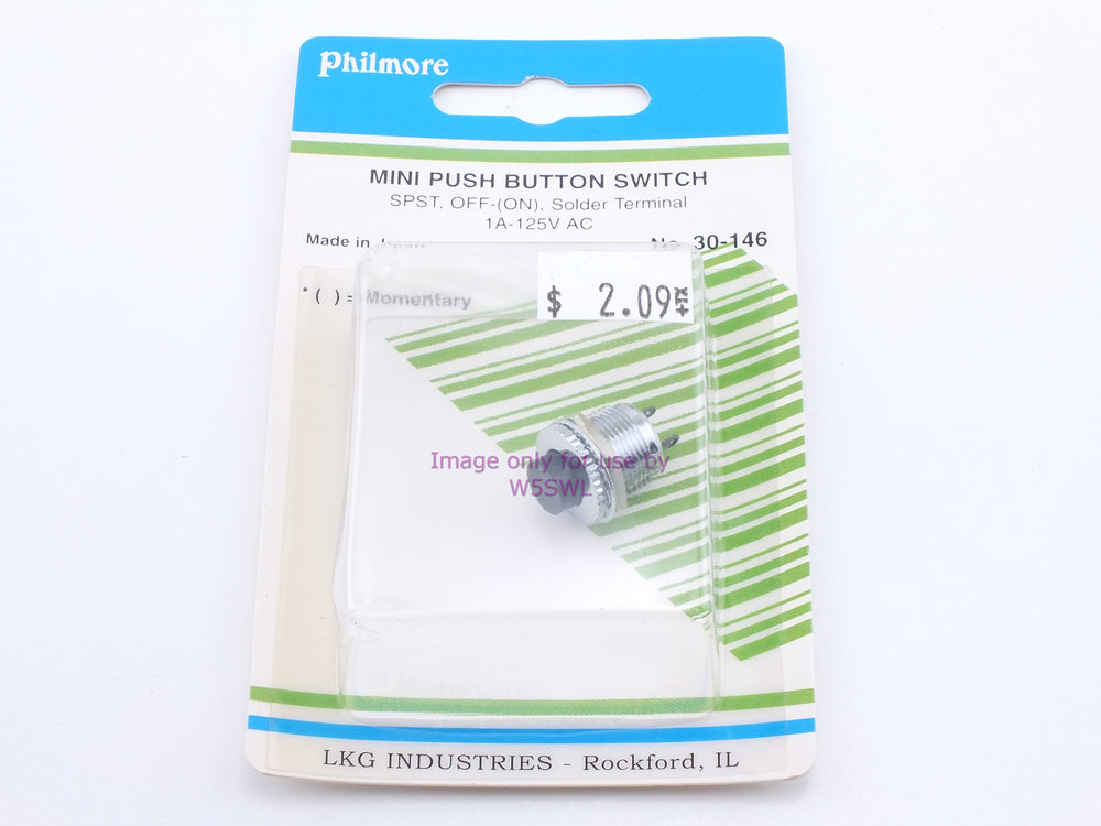 Philmore 30-146 Mini Push Button Switch SPST Off-(On) Momentary Solder 1A 125VAC (bin15) - Dave's Hobby Shop by W5SWL