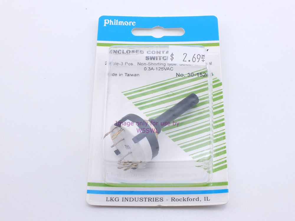 Philmore 30-15203 Enclosed Contact Rotary Switch 2 Pole-3Pos. Non-Shorting Type Solder 0.3A-125VAC (bin23) - Dave's Hobby Shop by W5SWL