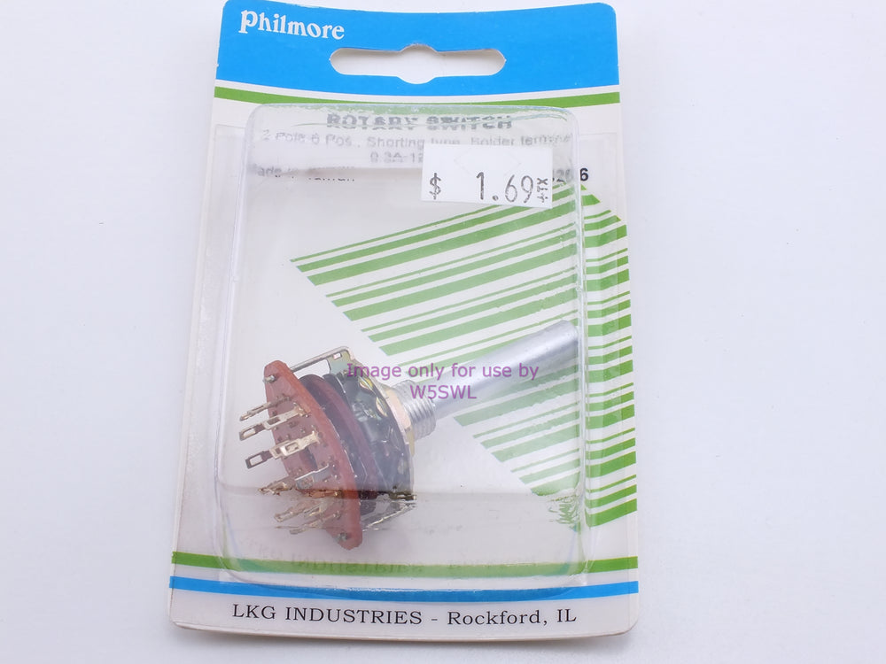 Philmore 30-15206 Rotary Switch 2 Pole-6 Pos. Shorting Type Solder 0.3A-125VAC (bin25) - Dave's Hobby Shop by W5SWL