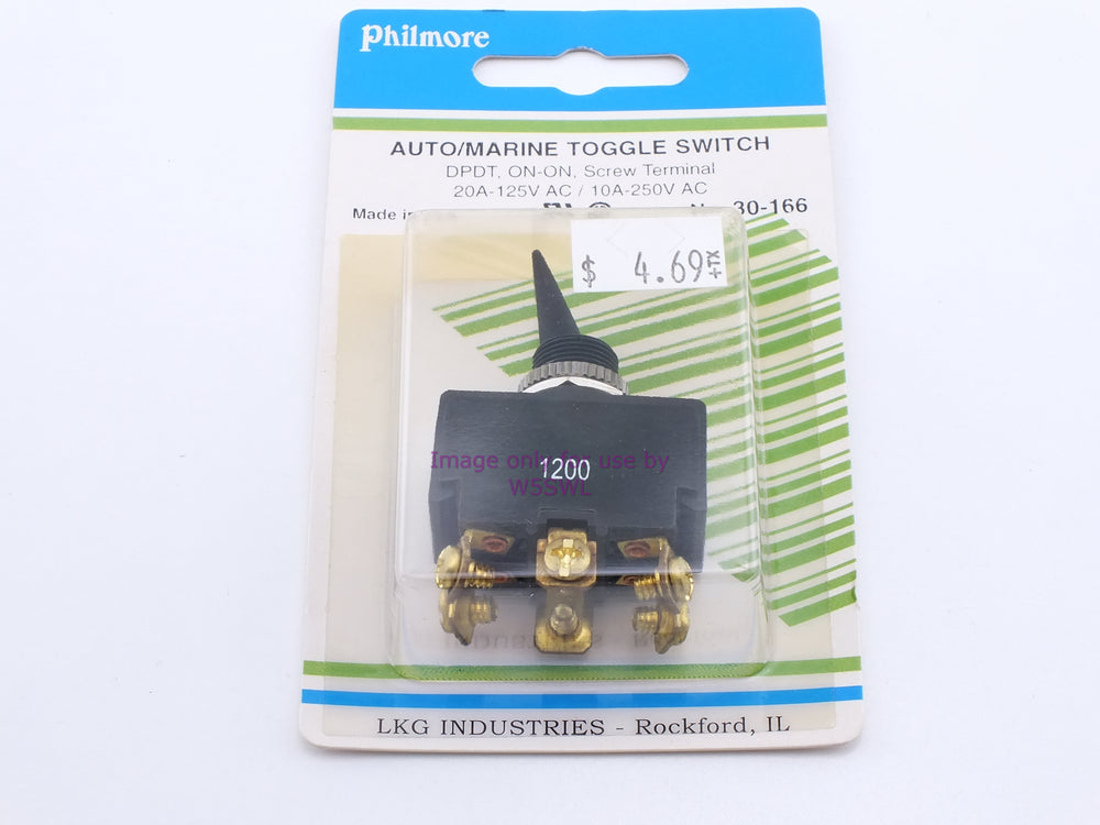 Philmore 30-166 Auto/Marine Toggle Switch DPDT On-On Screw 20A-125VAC (bin16) - Dave's Hobby Shop by W5SWL