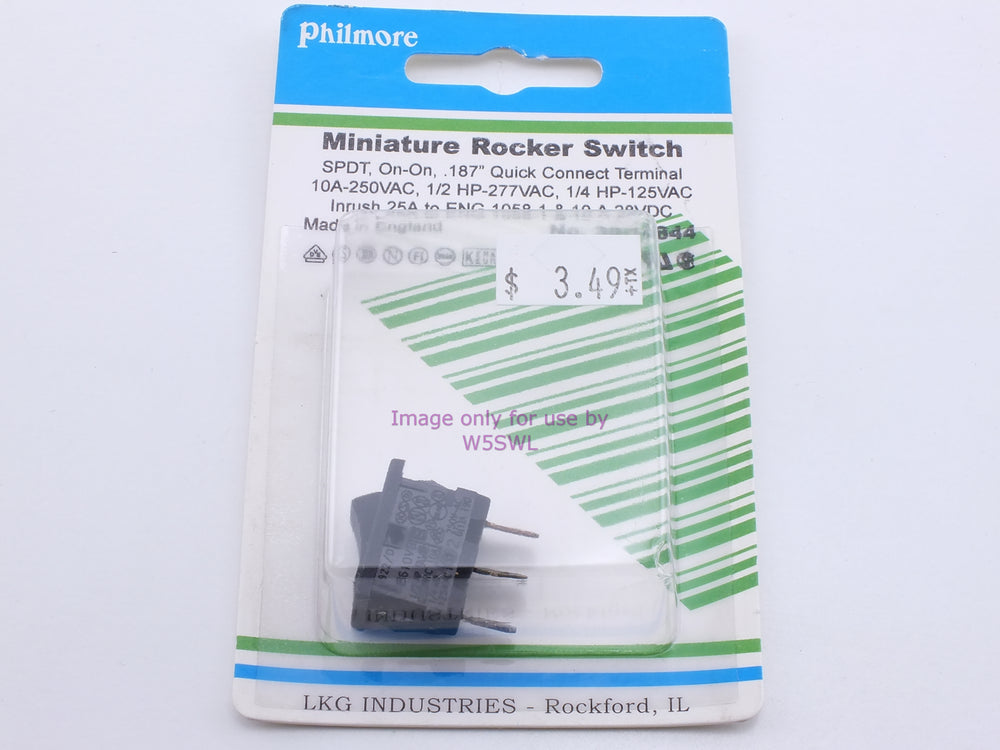 Philmore 30-16844 Mini Rocker Switch SPDT On-On .187" Quick Connect 10A-250VAC (bin26) - Dave's Hobby Shop by W5SWL