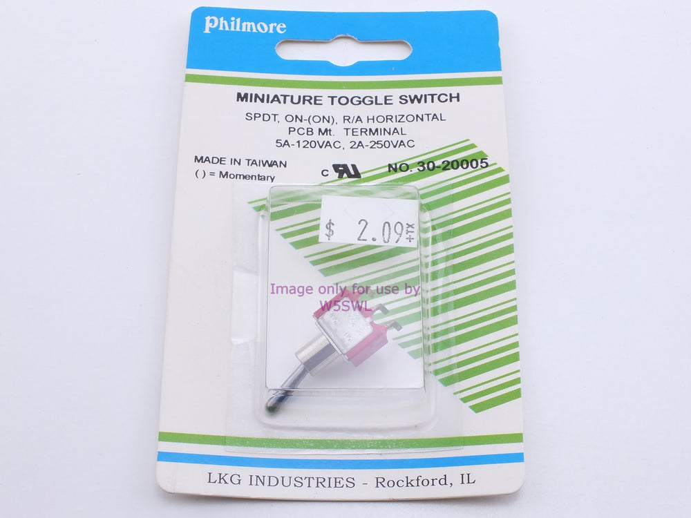 Philmore 30-20005 Mini Toggle Switch SPDT On-(On) Momentary R/A Horizontal PCB Mt. 5A-120VAC (bin26) - Dave's Hobby Shop by W5SWL
