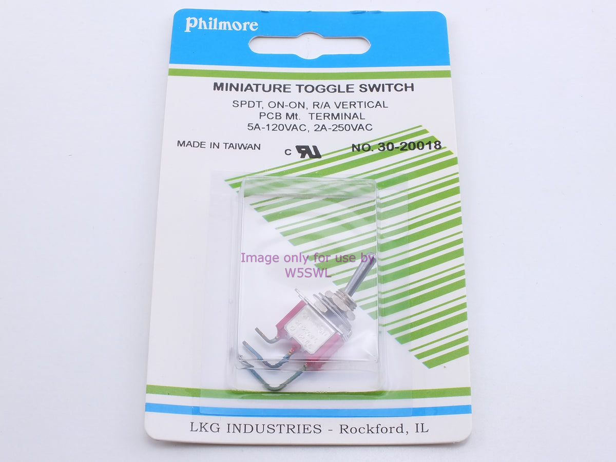 Philmore 30-20018 Mini Toggle Switch SPDT On-On R/A Vertical PCB Mt. 5A-120VAC (bin27) - Dave's Hobby Shop by W5SWL