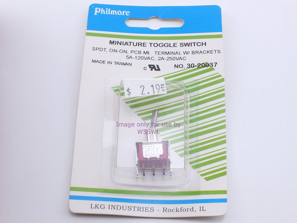 Philmore 30-20037 Mini Toggle Switch SPDT On-On PCB Mt. Terminal w/Brackets 5A-120VAC (bin27) - Dave's Hobby Shop by W5SWL
