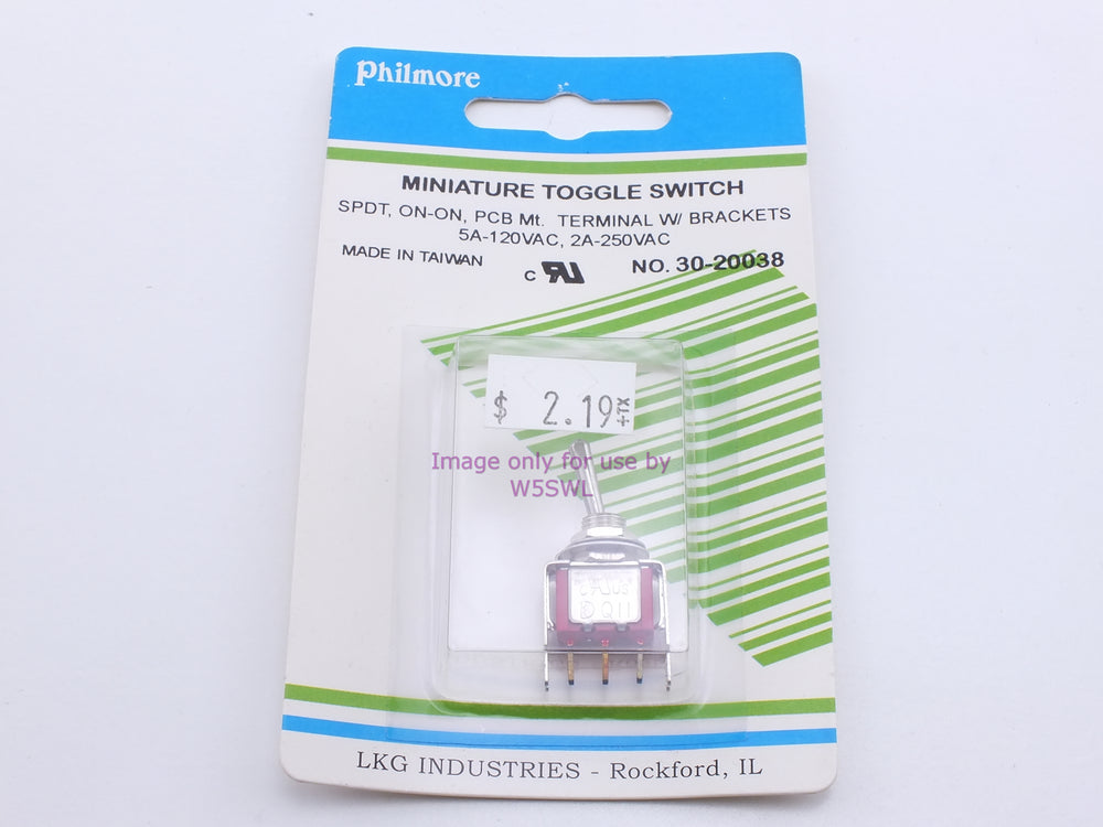 Philmore 30-20038 Mini Toggle Switch SPDT On-On PCB Mt. Terminal w/Brackets 5A-120VAC (bin27) - Dave's Hobby Shop by W5SWL