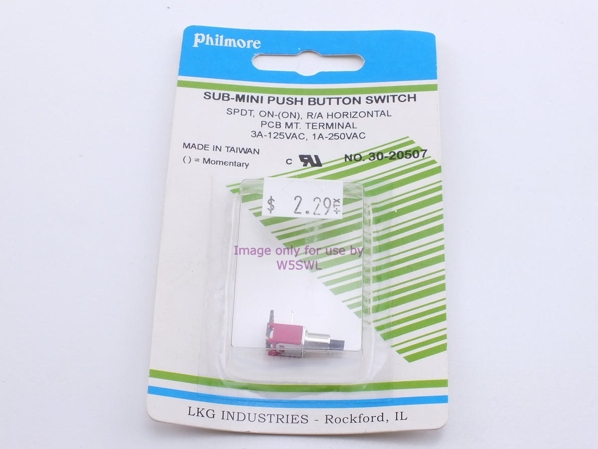 Philmore 30-20507 Sub-Mini Push Button Switch SPDT On-(On) Momentary R/A Horizontal PCB Mt. 3A-125VAC (bin27) - Dave's Hobby Shop by W5SWL