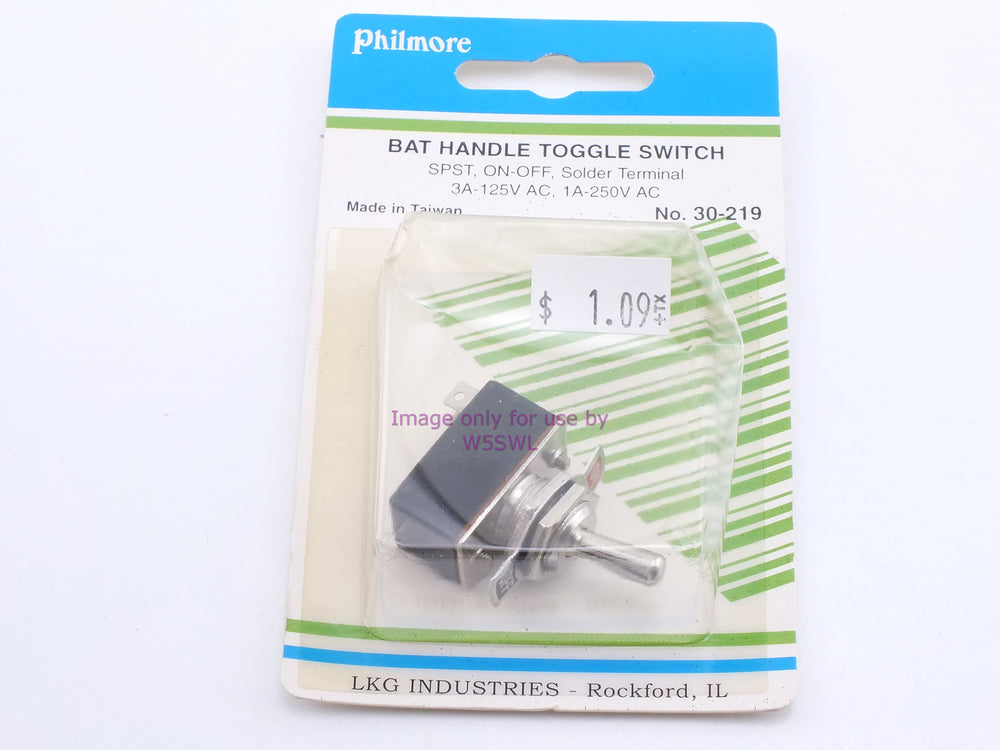 Philmore 30-219 Bat Handle Toggle Switch SPST On-Off Solder 3A-125VAC (bin16) - Dave's Hobby Shop by W5SWL