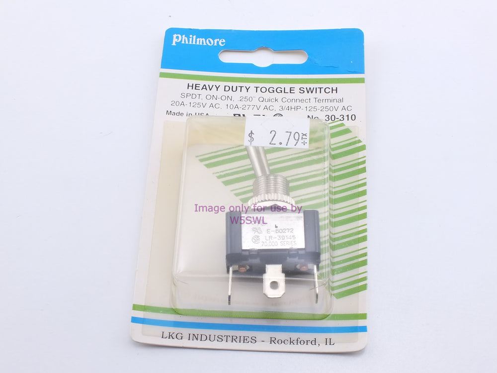 Philmore 30-310 Heavy Duty Toggle Switch SPDT On-On .250" Quick Connect 20A-125VAC (bin16) - Dave's Hobby Shop by W5SWL