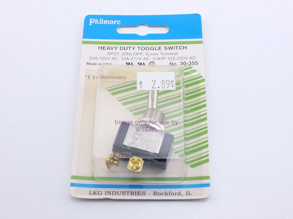 Philmore 30-355 Heavy Duty Toggle Switch SPST (On)-Off Momentary Screw 20A-125VAC (bin17) - Dave's Hobby Shop by W5SWL