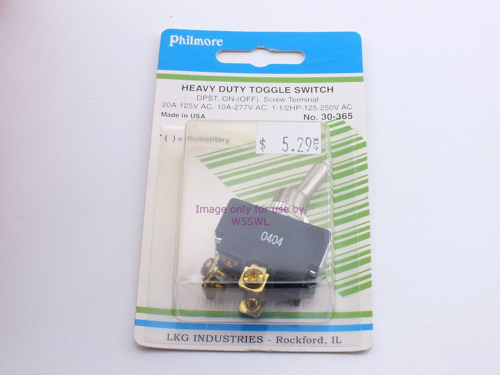 Philmore 30-365 Heavy Duty Toggle Switch DPST On-(Off) Momentary Screw 20A-125VAC (bin17) - Dave's Hobby Shop by W5SWL