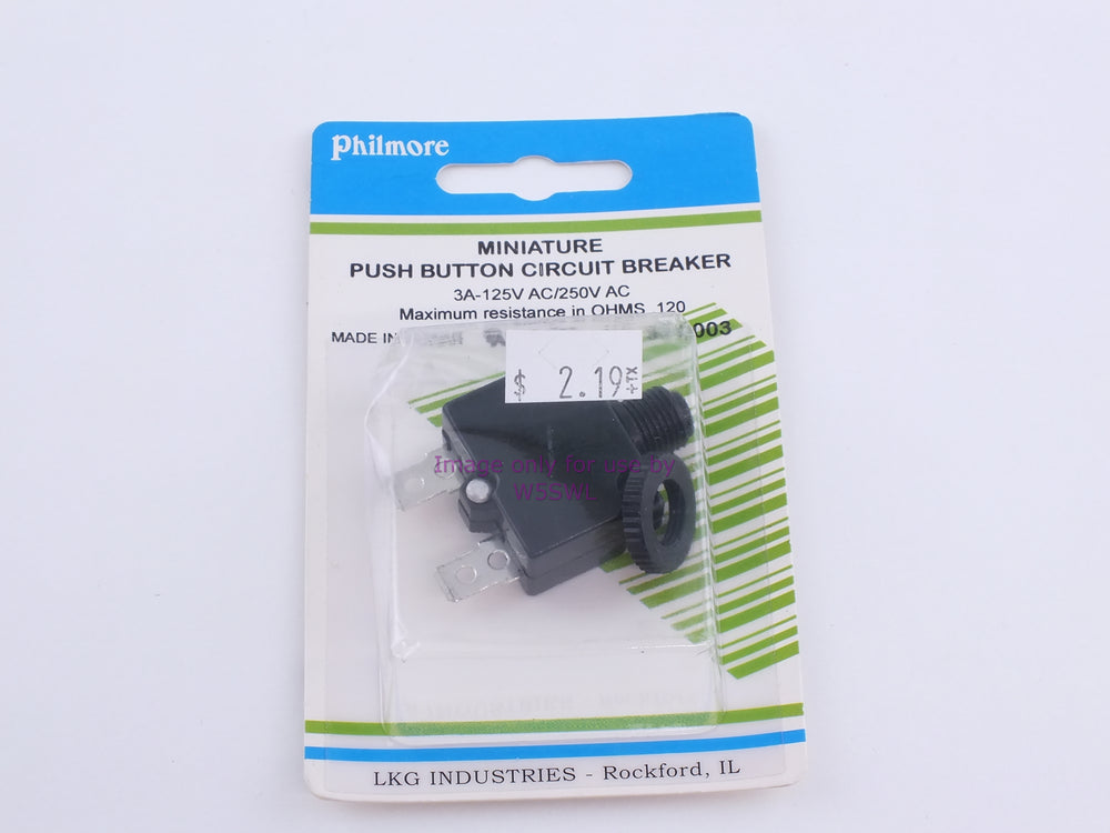 Philmore 30-6003 Mini Push Button Circuit Breaker 3A-125VAC/250VAC (bin87) - Dave's Hobby Shop by W5SWL