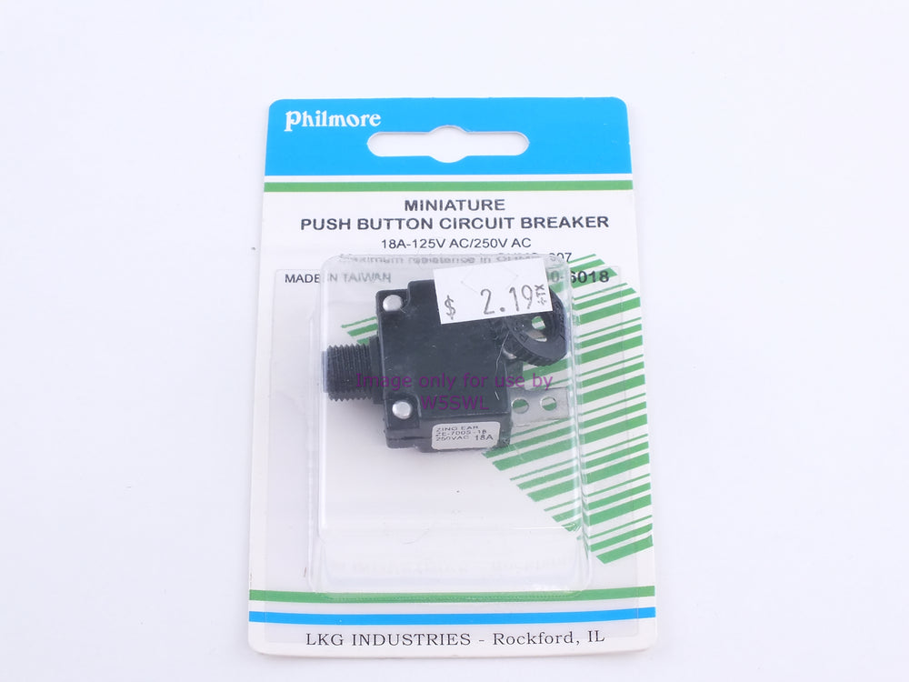 Philmore 30-6018 Mini Push Button Circuit Breaker 18A-125VAC/250VAC (bin87) - Dave's Hobby Shop by W5SWL