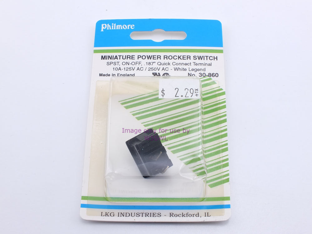Philmore 30-860 Mini Power Rocker Switch SPST On-Off .187" Quick Connect 10A-125VAC (bin18) - Dave's Hobby Shop by W5SWL