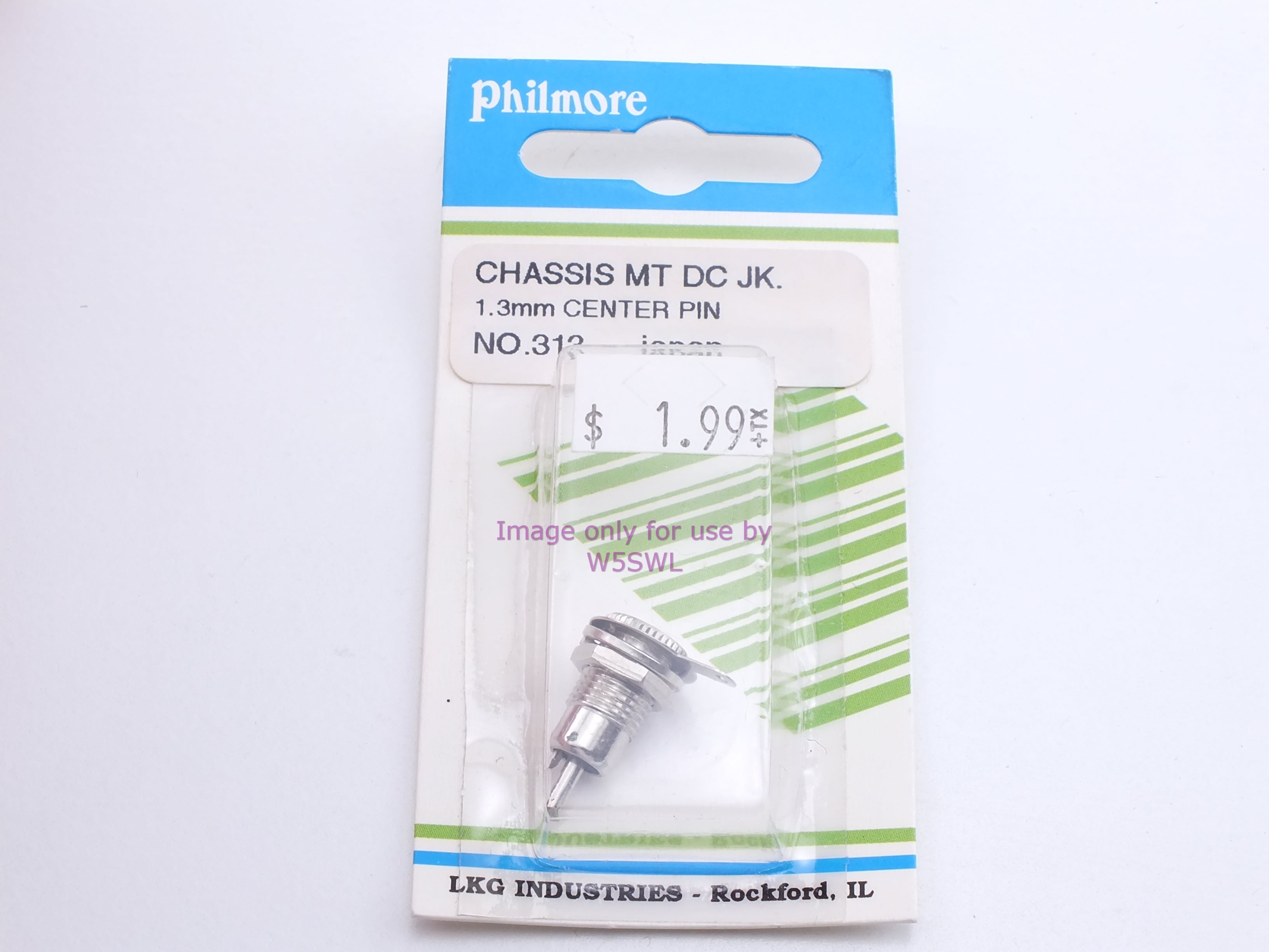 Philmore 313 Chassis Mount DC Jack 1.3MM Center Pin (bin31