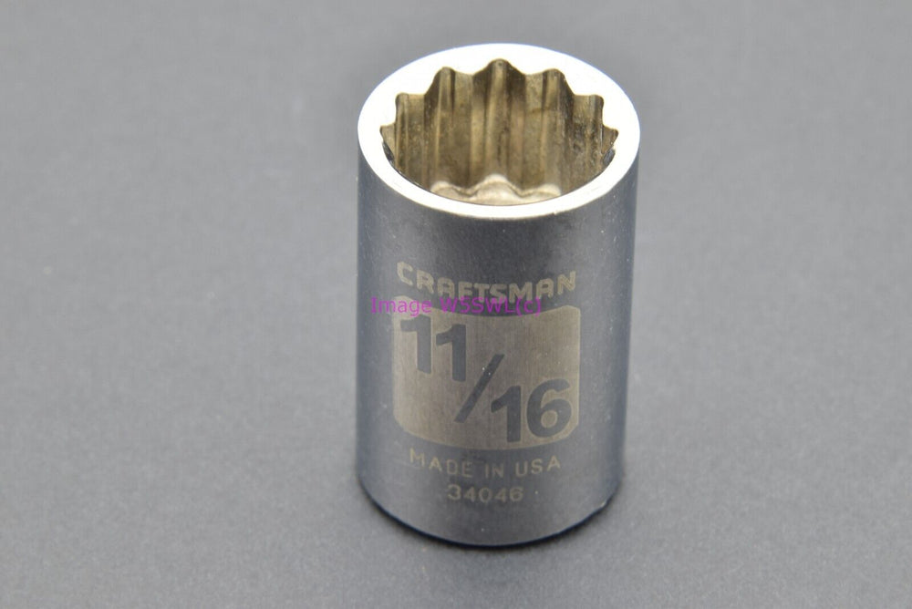 Craftsman 11/16 12pt 1/2"-Drive Shallow Vintage Socket 34046 (binT224) - Dave's Hobby Shop by W5SWL