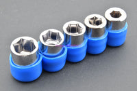 Load image into Gallery viewer, 5pc Sockets and Handy Holder You Get 9/16 1/2 7/16 3/8 5/16 in 3/8&quot; Drive - NEW - Dave&#39;s Hobby Shop by W5SWL
