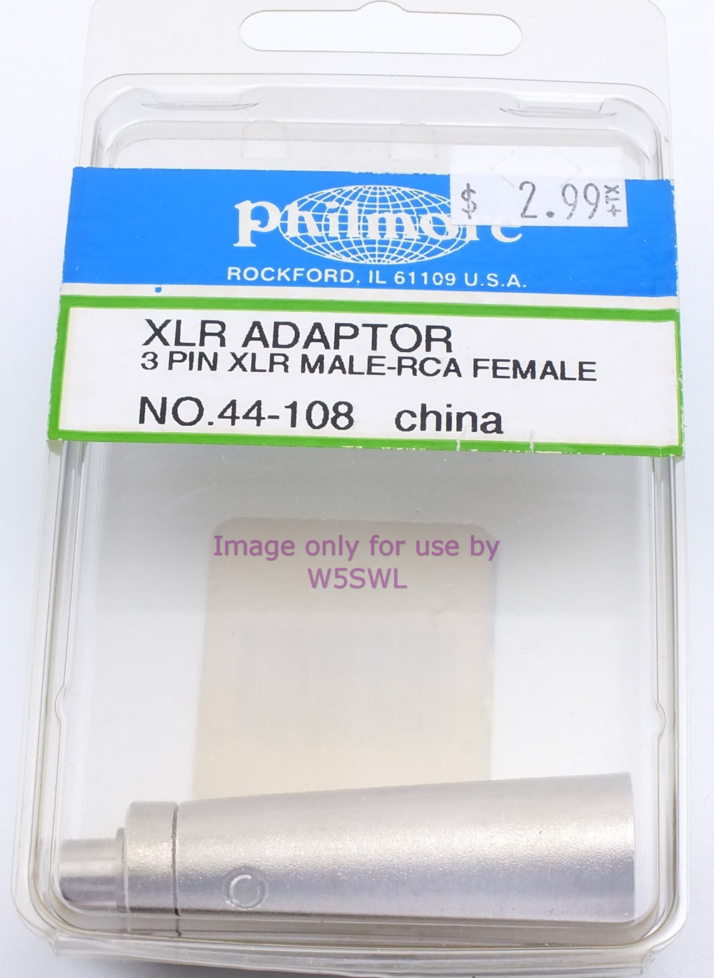 Philmore 44-108 XLR Adapter 3 Pin Male to RCA Female (Bin2) - Dave's Hobby Shop by W5SWL