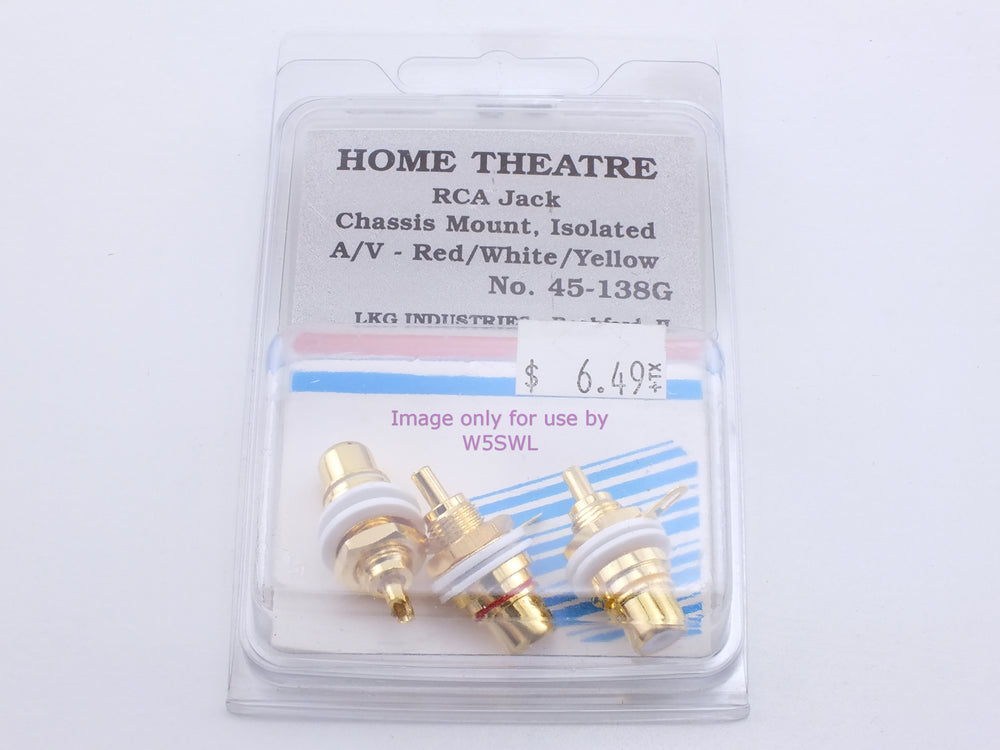 Philmore 45-138G Home Theatre RCA Jack Chassis Mount Isolated Red/White/Yellow (Bin61) - Dave's Hobby Shop by W5SWL