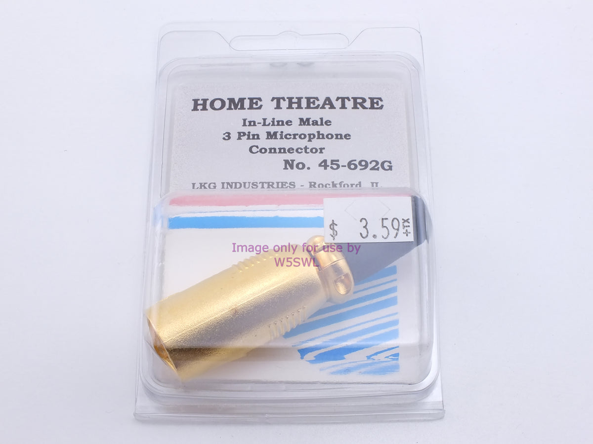 Philmore 45-692G Home Theatre In-Line Male 3 Pin Microphone Connector (Bin61) - Dave's Hobby Shop by W5SWL