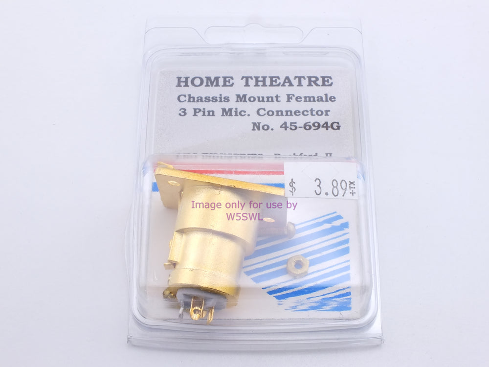Philmore 45-694G Home Theatre Chassis Mount  Female 3 Pin Microphone Connector (Bin61) - Dave's Hobby Shop by W5SWL