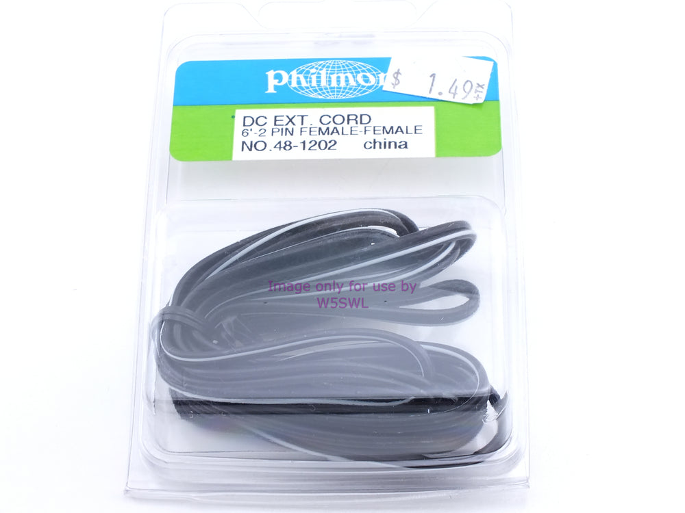 Philmore 48-1202 DC Ext Cord 6ft 2 Pin Female to Female (bin5) - Dave's Hobby Shop by W5SWL