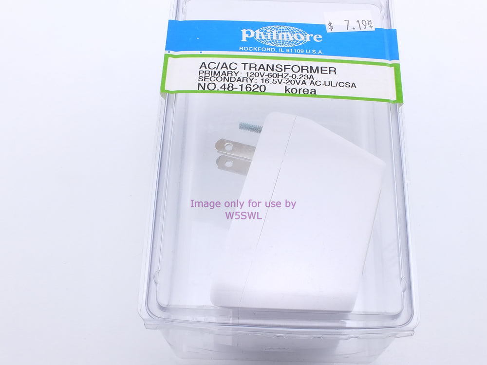 Philmore 48-1620 AC/AC Transformer 120VAC (.23A) to 16.5V 20VA AC UL CSA (bin9) - Dave's Hobby Shop by W5SWL