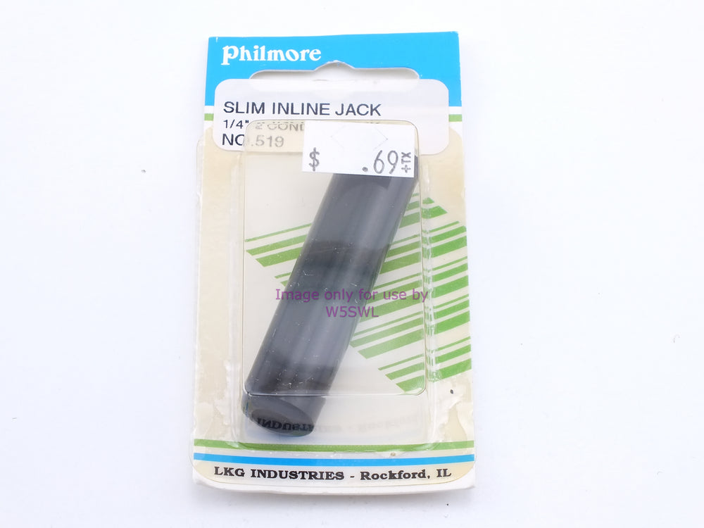 Philmore 519 Slim Inline Jack 1/4"-2 Conductor (bin35) - Dave's Hobby Shop by W5SWL