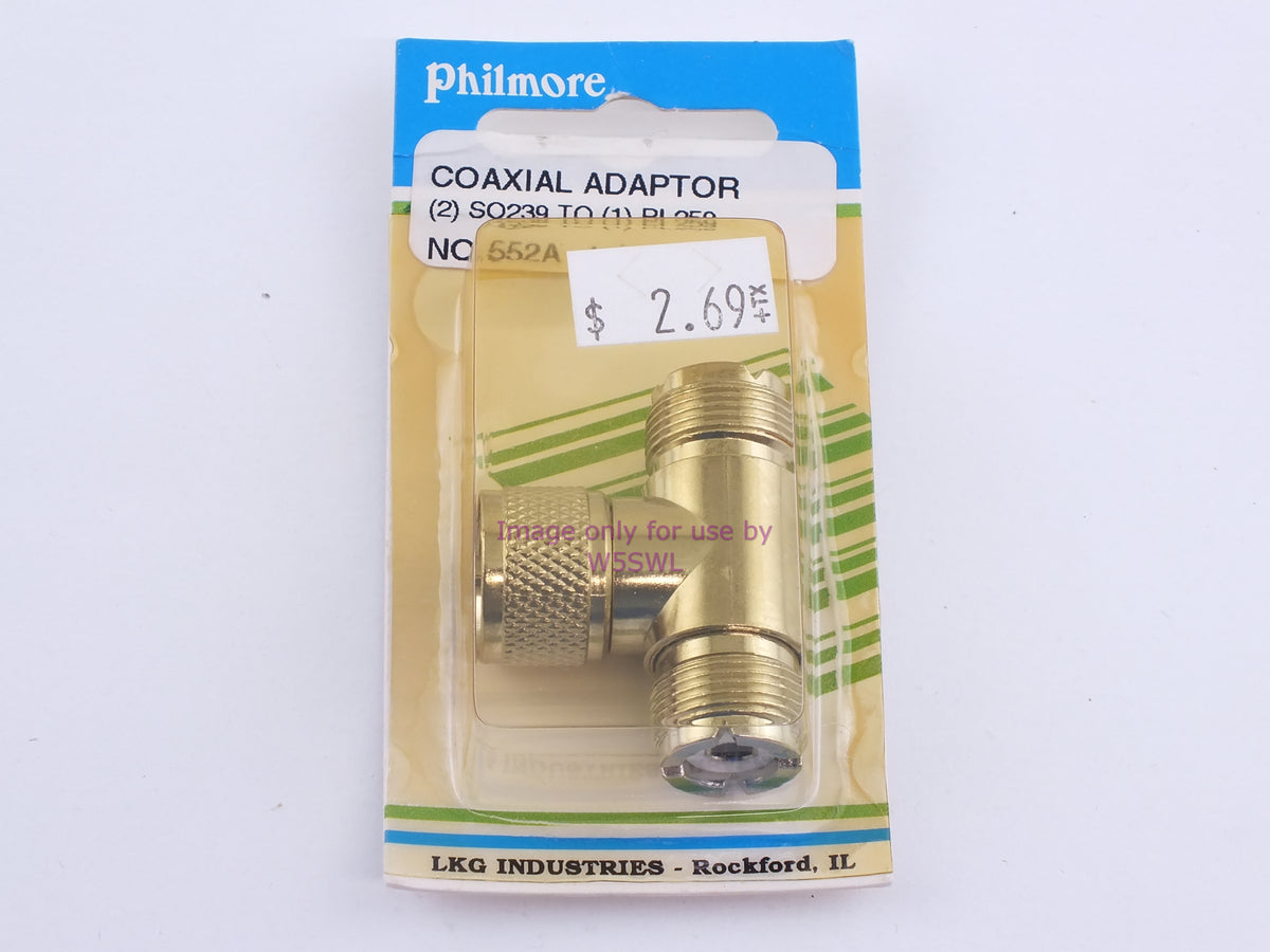 Philmore 552A Coaxial Adaptor (2) SO239 To (1) PL259 (bin104) - Dave's Hobby Shop by W5SWL