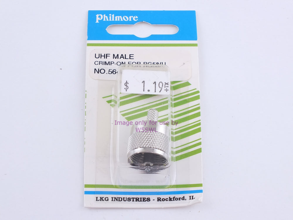 Philmore 564A UHF male Crimp On for RG-58/U (Bin85) - Dave's Hobby Shop by W5SWL