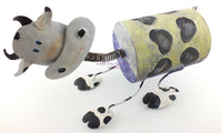Load image into Gallery viewer, Unique Painted Metal Can Cow LED Lamp Holder - Dave&#39;s Hobby Shop by W5SWL
