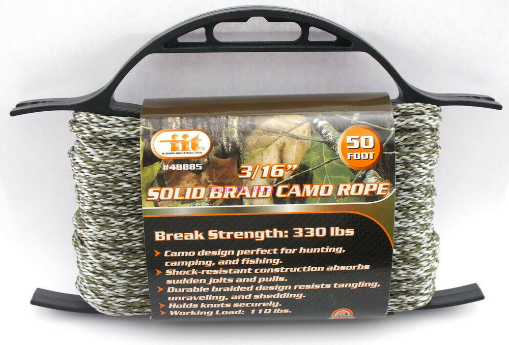 3/16" x 50ft Camo Solid Braid Rope 330lbs Dipole Antenna Support Light Brown - Dave's Hobby Shop by W5SWL