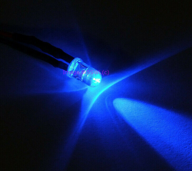 Super Bright BLUE LED with Leads 12 Volt 5mm Ham Amateur Radio Gear CB Auto Car - Dave's Hobby Shop by W5SWL