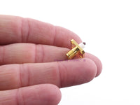 Load image into Gallery viewer, 4 Hole Gold Chassis Mount SMA Female Connector Adapter - - Dave&#39;s Hobby Shop by W5SWL
