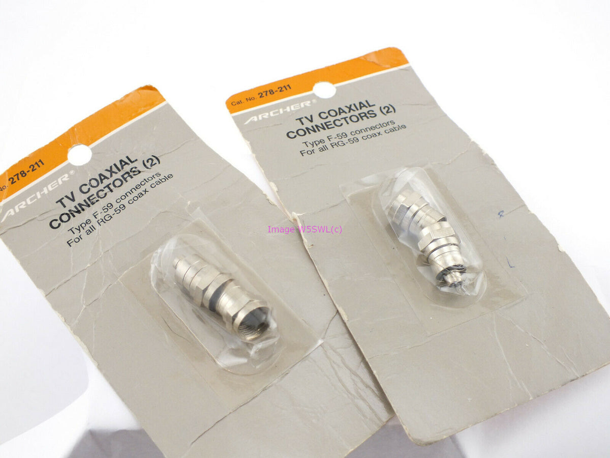 Radio Shack 278-211 TV Coaxial Connectors Type F for RG-59 2 Packages - Dave's Hobby Shop by W5SWL