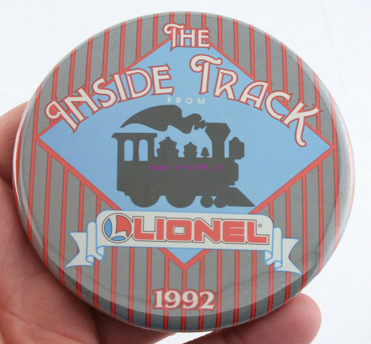 Lionel 1992 The Inside Track Button - Dave's Hobby Shop by W5SWL