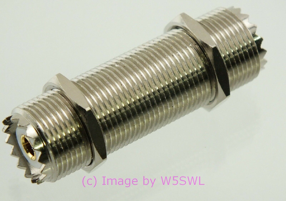 W5SWL UHF Female Coax Connector Adapter 2" Bulkhead - Dave's Hobby Shop by W5SWL