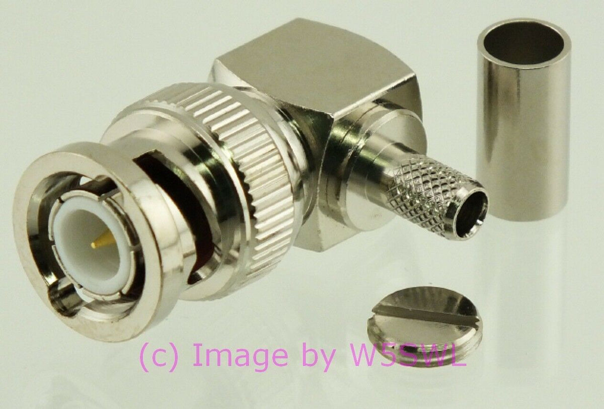 W5SWL BNC Male Coax Connector Right Angle Crimp fits RG-58 - Dave's Hobby Shop by W5SWL