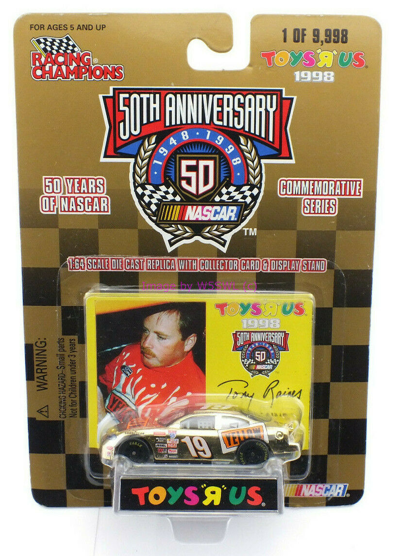 Racing Champions 50th Anniversary Nascar Tony Raines TOYS R US Yellow 19 - Dave's Hobby Shop by W5SWL