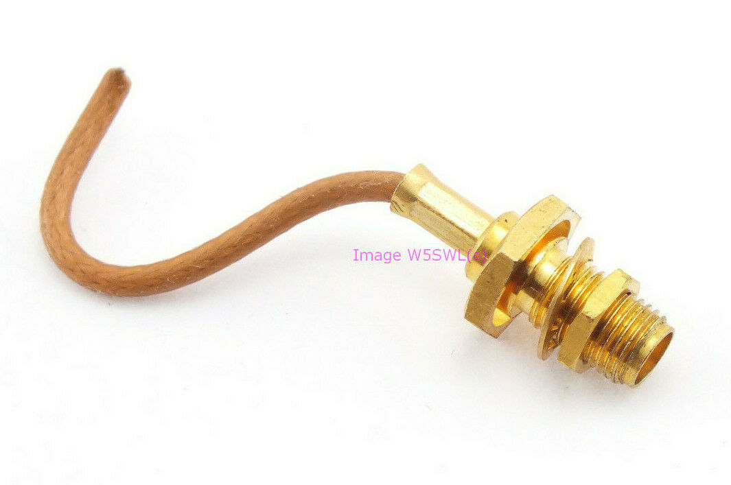 SMA Female Gold Plated Bulkhead Chassis Connector with Pigtails - Dave's Hobby Shop by W5SWL