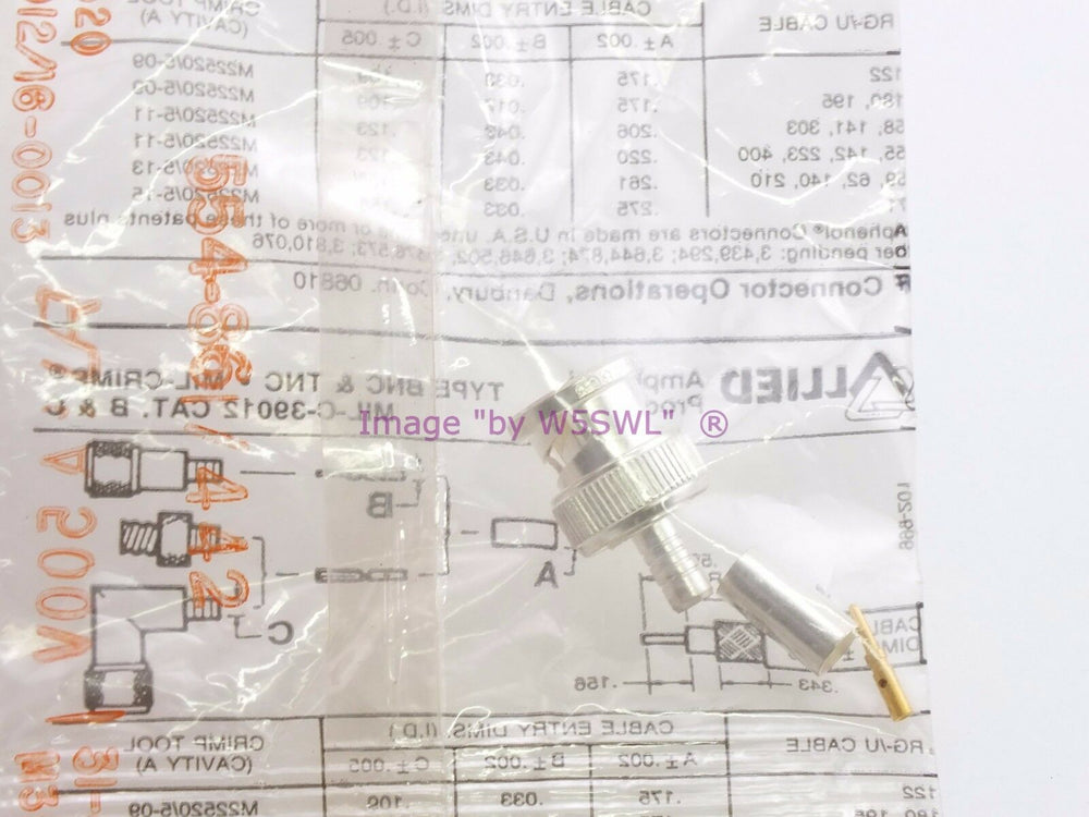 Allied Amphenol Silver BNC Male Crimp RG-58  - - Dave's Hobby Shop by W5SWL