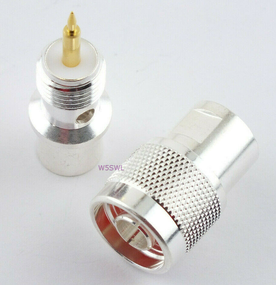 W5SWL N Male Coax Connector Easy Solder LMR-400 RG-8 RG-213 Teflon Gold - Dave's Hobby Shop by W5SWL